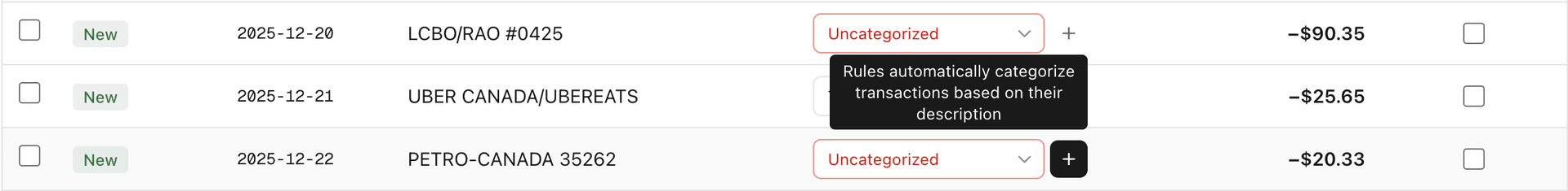 Creating a category rule